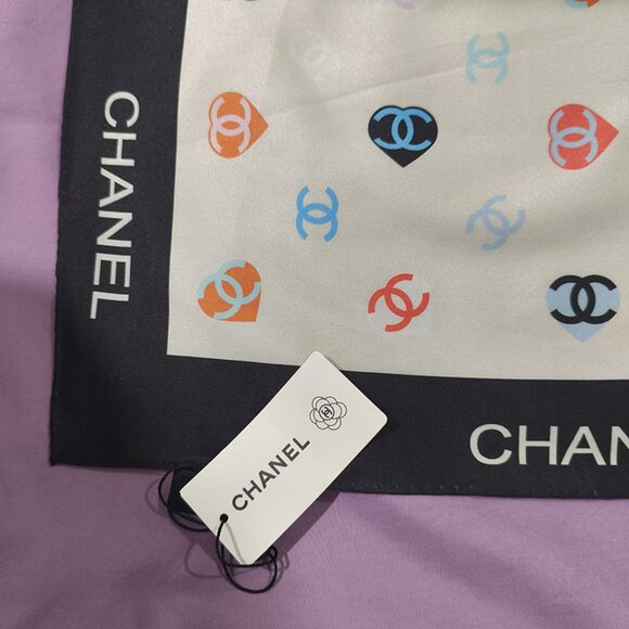 Chanel Colorful Pattern Silk Square Scarf - Picture 6 of 6